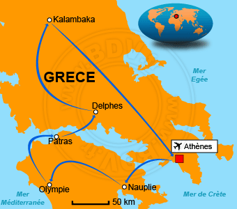 Carte circuits Grèce
