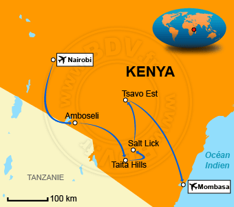 Carte circuits Kenya