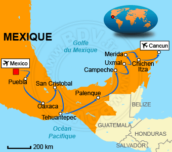Carte circuit Teotihuacan