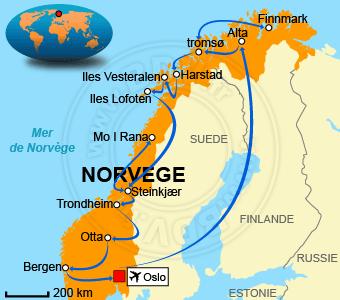 Carte circuits Norvège