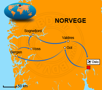Carte circuits Norvège