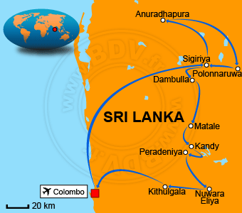 Carte circuits Sri Lanka