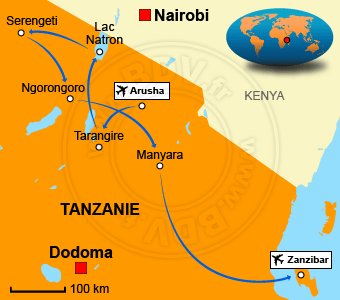 Carte circuits Tanzanie